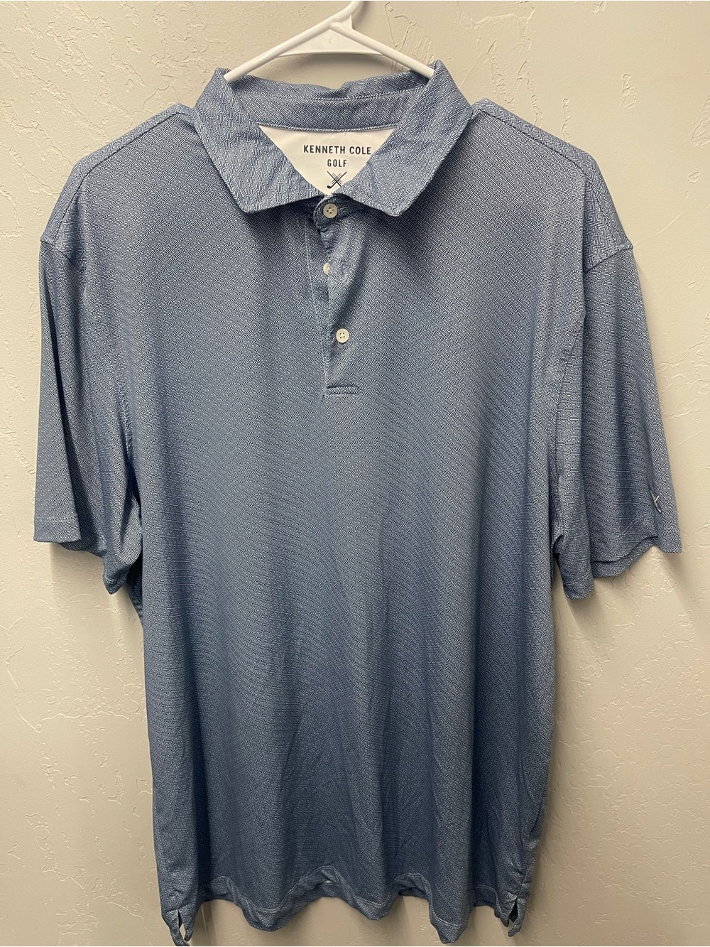Kenneth Cole Light Blue Textured Golf Polo